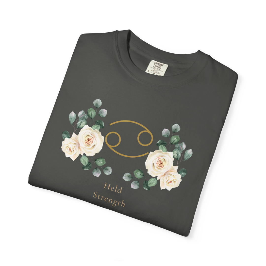 Cancer Zodiac Botanical Tee - Held Strength