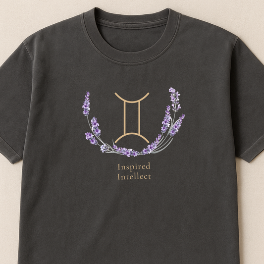 Gemini Zodiac Botanical Tee - Inspired Intellect