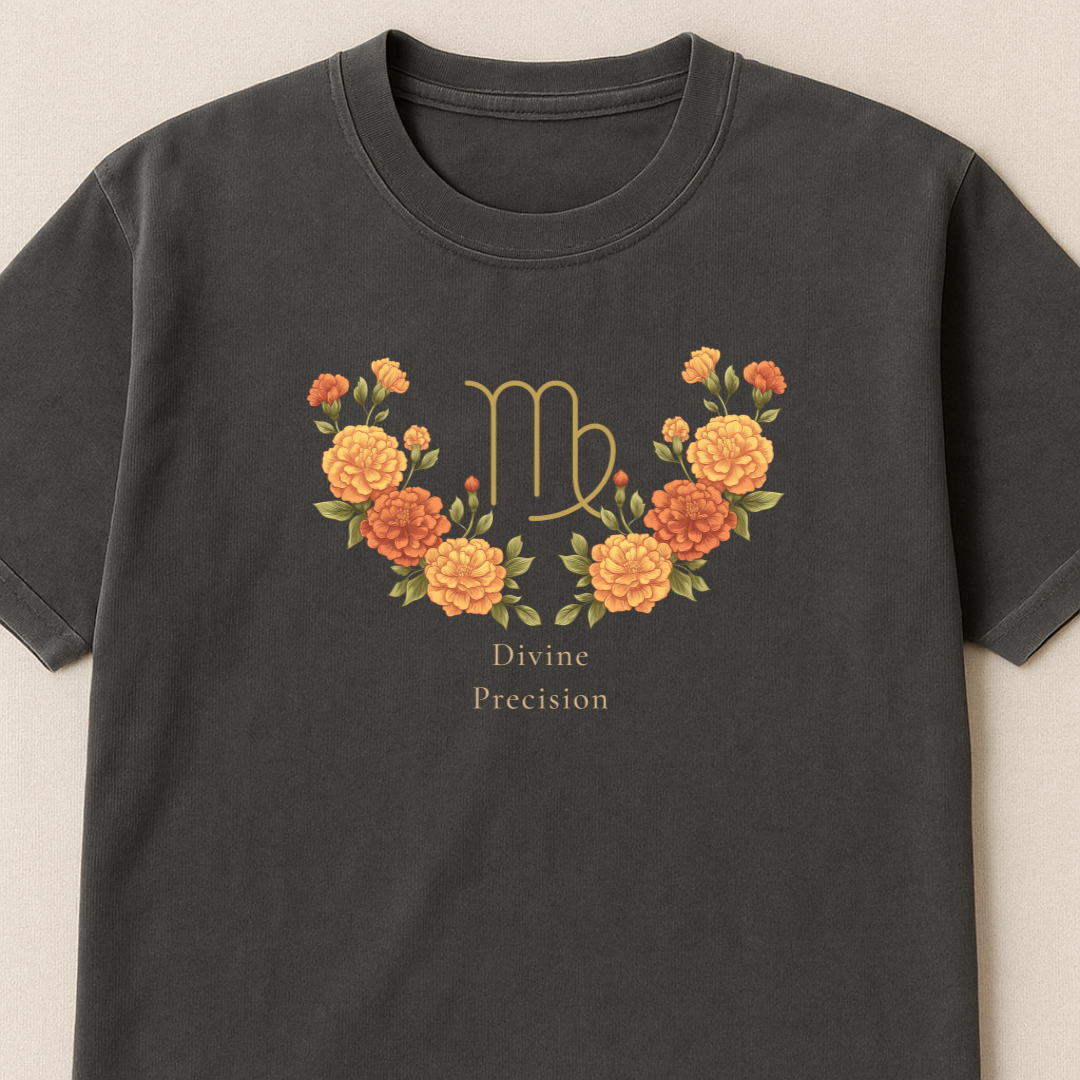 Virgo Zodiac Botanical Tee - Divine Precision