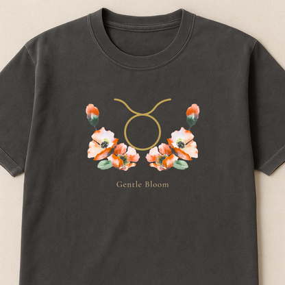 Taurus Zodiac Botanical Tee - Gentle Bloom