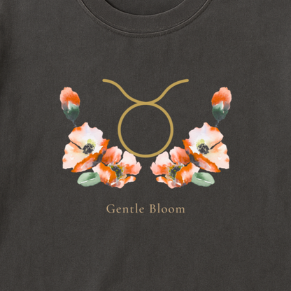 Taurus Zodiac Botanical Tee - Gentle Bloom