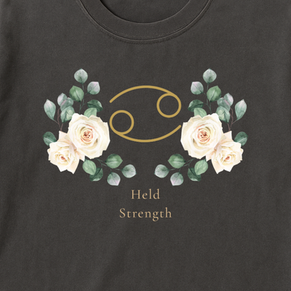 Cancer Zodiac Botanical Tee - Held Strength
