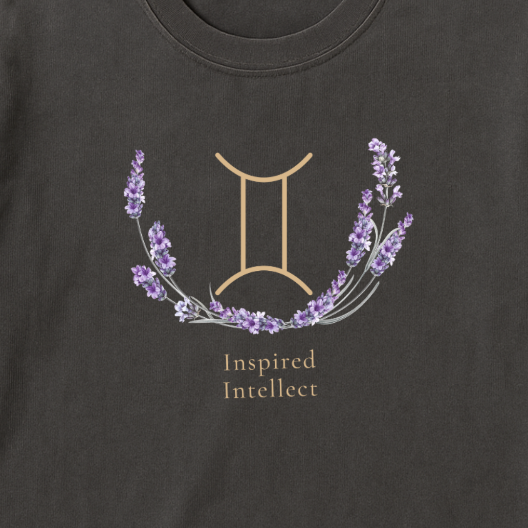 Gemini Zodiac Botanical Tee - Inspired Intellect