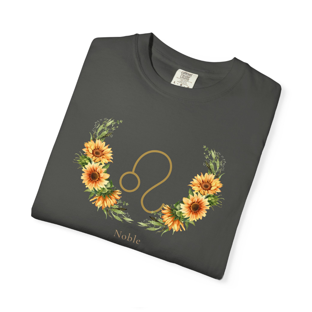 Leo Zodiac Botanical Tee - Noble Radiance