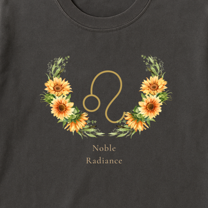 Leo Zodiac Botanical Tee - Noble Radiance