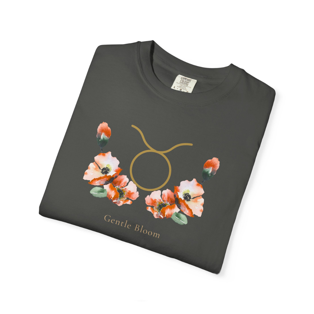 Taurus Zodiac Botanical Tee - Gentle Bloom