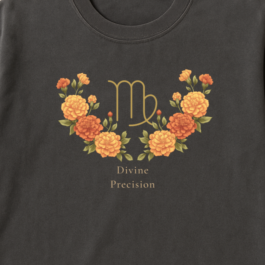 Virgo Zodiac Botanical Tee - Divine Precision