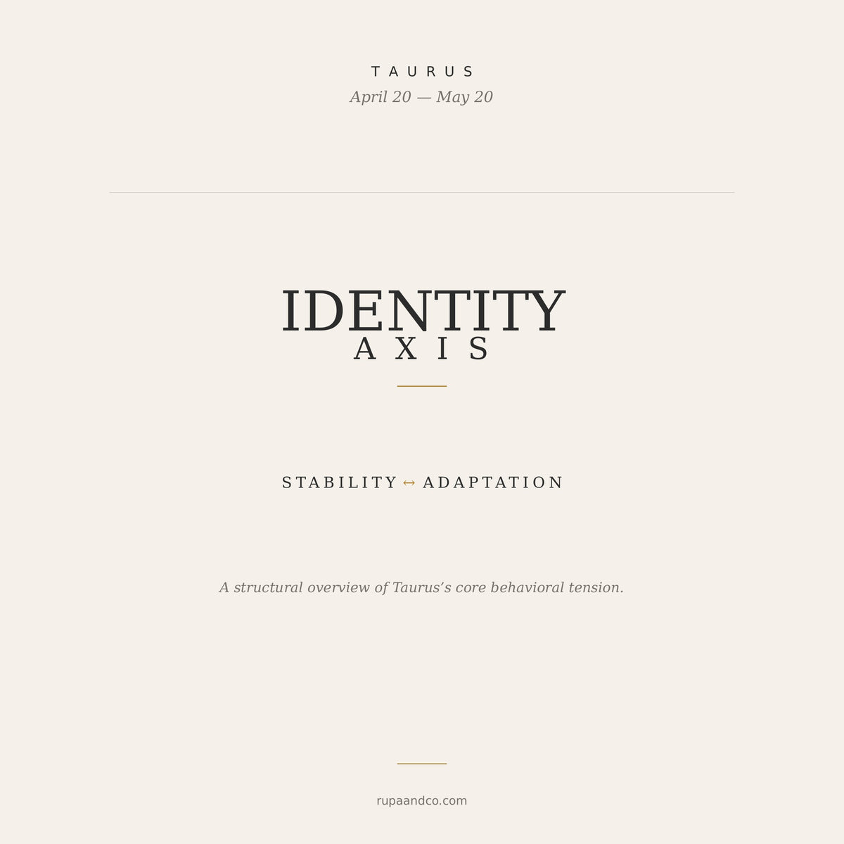 Taurus Identity The Taurus Identity Axis Guide – RUPAandCo.