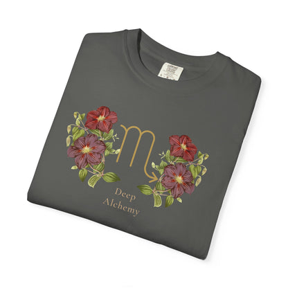 Scorpio Zodiac Botanical Tee - Deep Alchemy